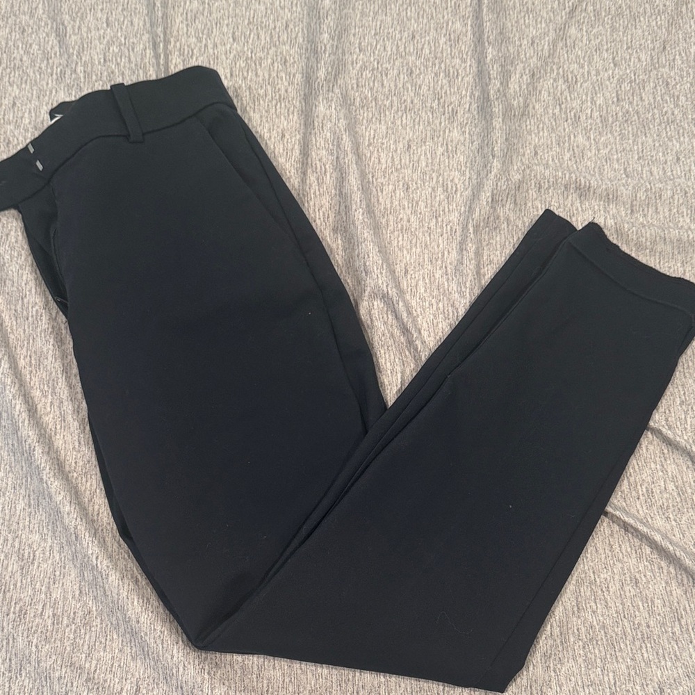 H&M Navy Blue Fitted Straight Leg Trousers (Size: 4)